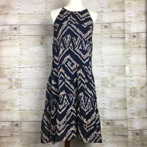 Anthropologie HD in Paris Navy Floral Halter Dress